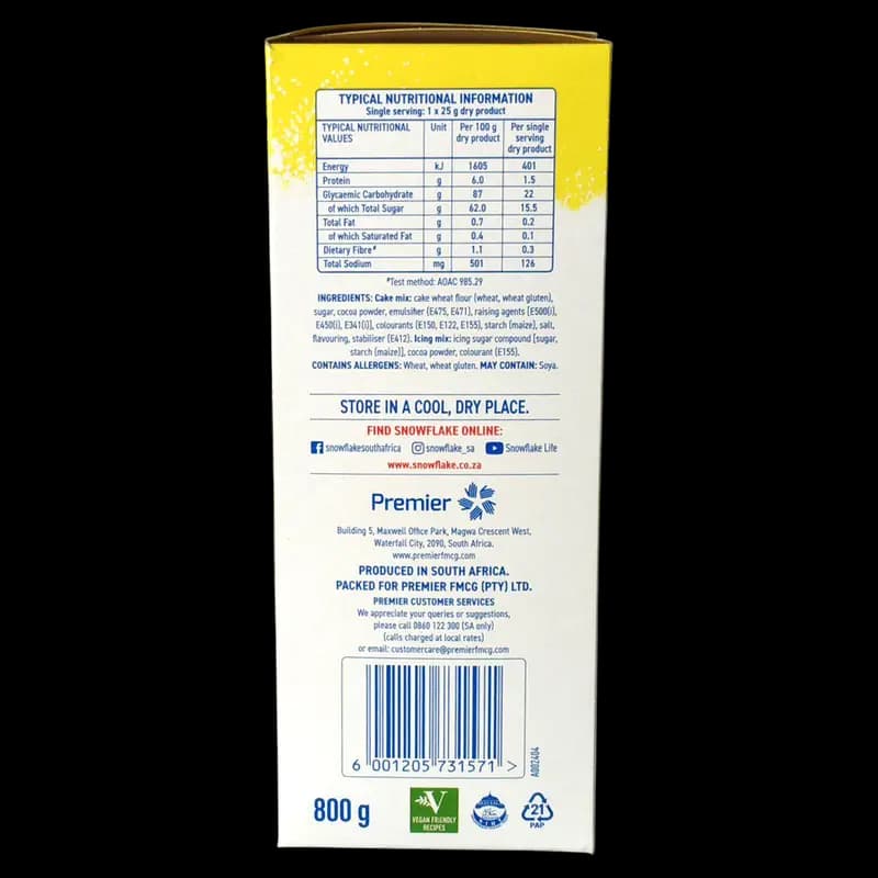 Snowflake Chocolate Cake Kit 800g x 1 - 6001205731571 (#2)