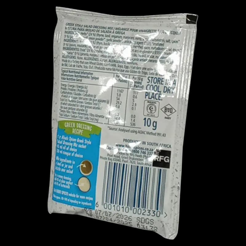Salad Dres Mix Greek Style 10g Hinds x 1 - 6001010002330 (#2)