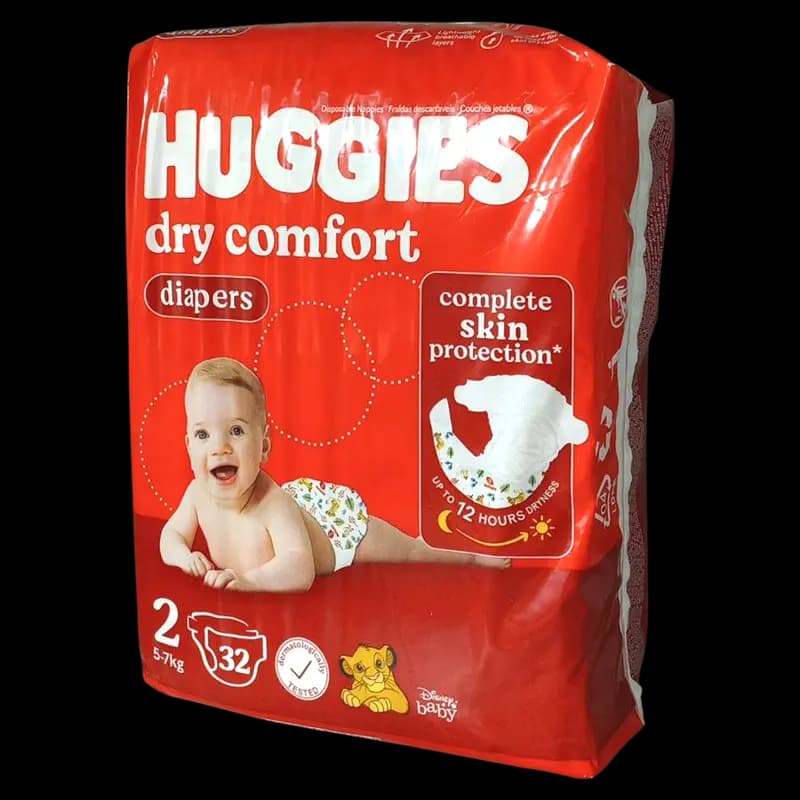 Nappies 32's Huggies No2 Dry Comfort x 1 - 6001019912647 (#1)