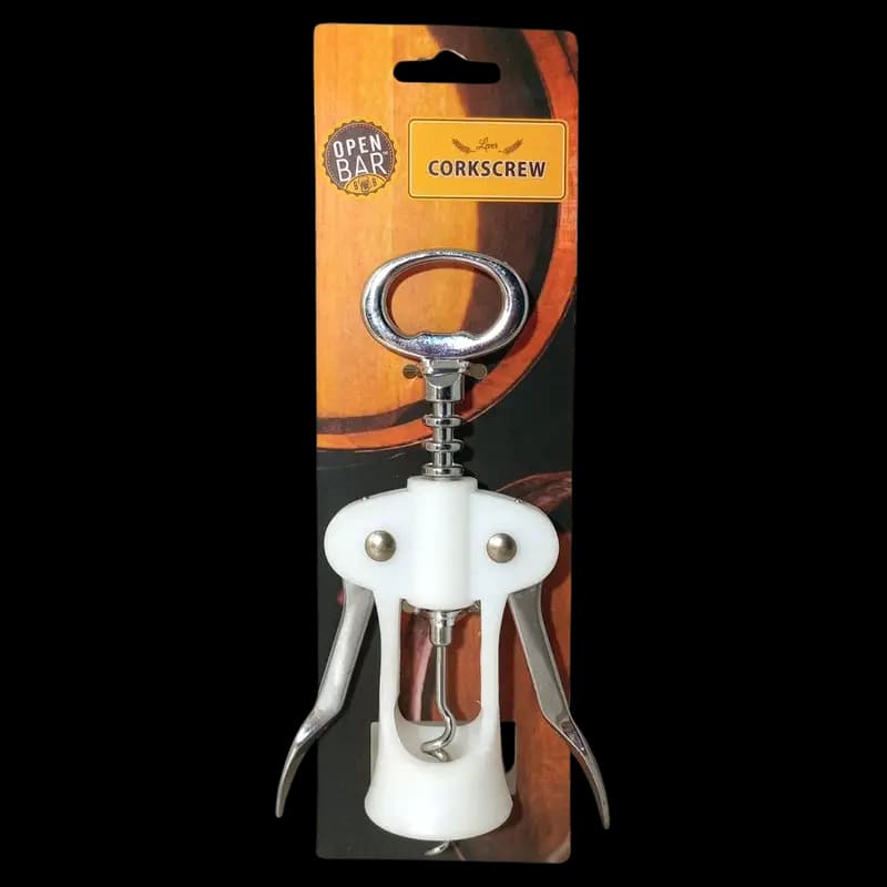 Corkscrew DBL Lever Chr/White Open Bar x 1 - 6001023770752 (#1)