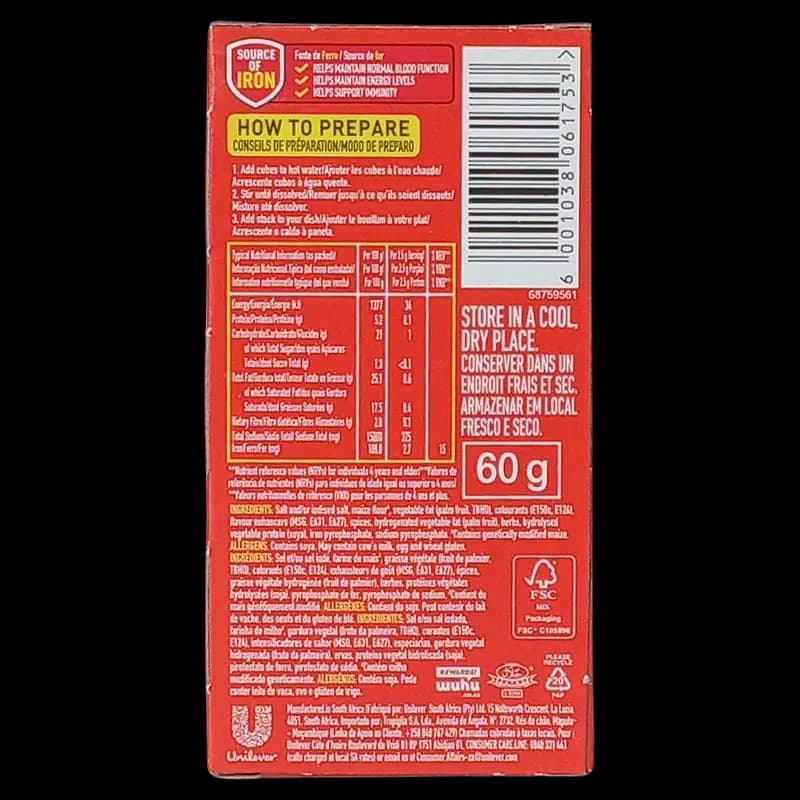 Knorrox Stock Cubes Beef 60g x 1 - 6001038061753 (#2)