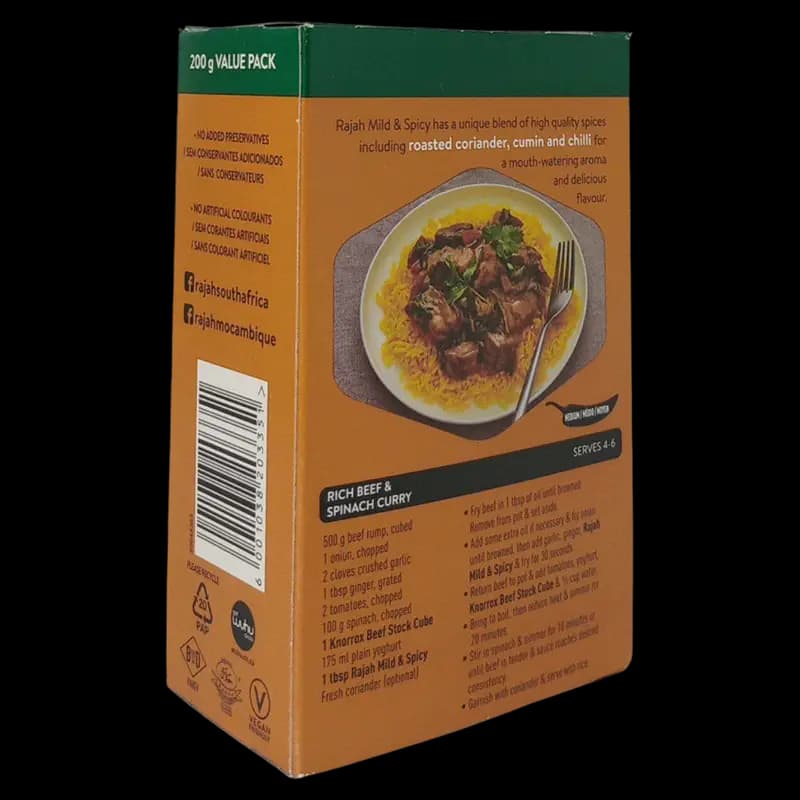 Curry Spice 200g Rajah Mild&Spic x 1 - 6001038203351 (#2)
