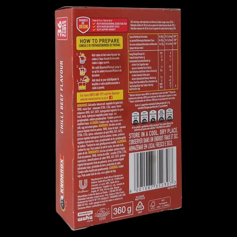 Knorrox Stock Cubes Chill Beef 360g x 1 - 6001087352307 (#2)