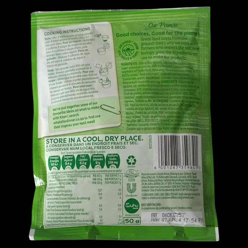 Soup 50g Knorr Mutton&Veg x 1 - 6001087359641 (#2)