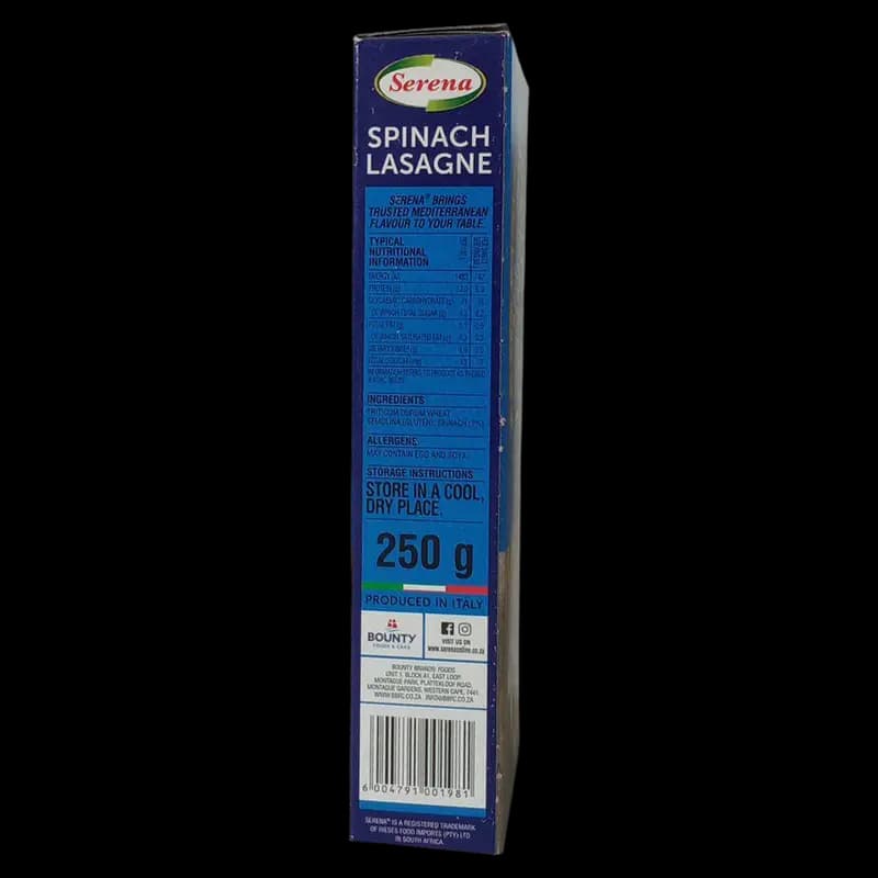 Serena Lasagne Spinach 250g x 1 - 6004791001981 (#2)