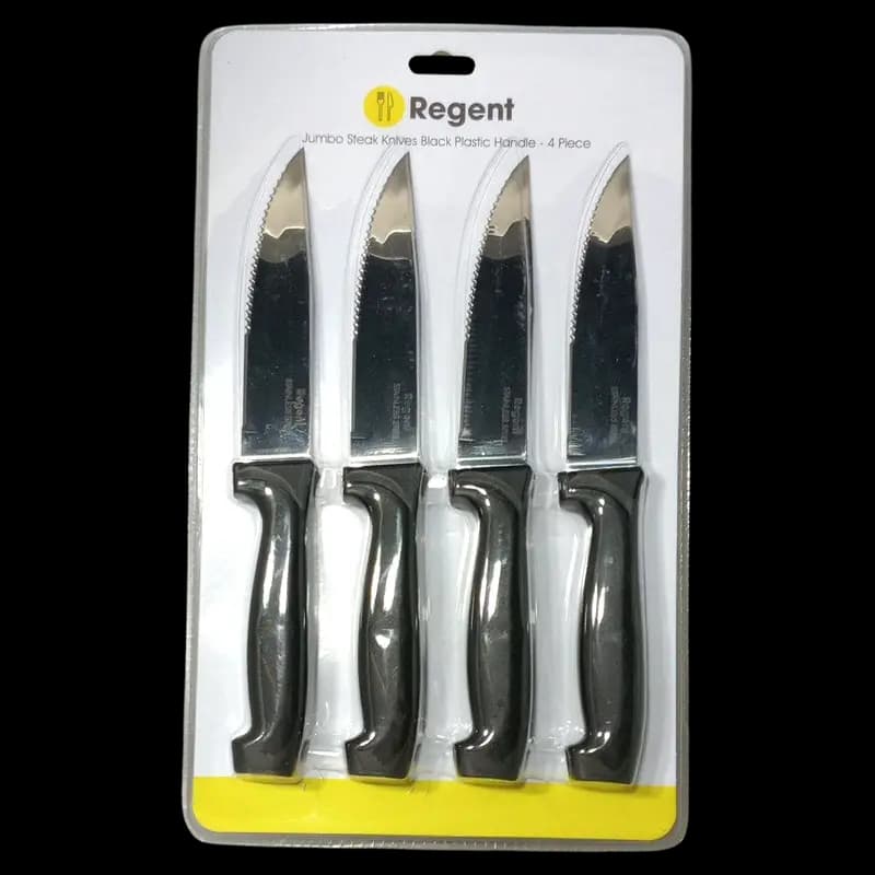 Knife Jumbo Steak 4pc Black Handle x 1 - 6005231213261 (#1)
