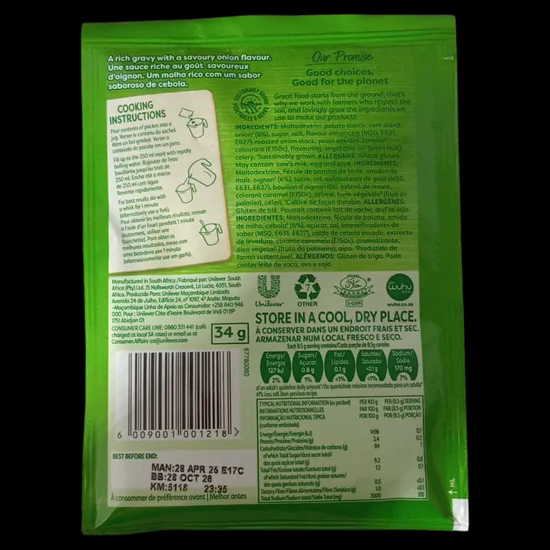 Sauce 34g Knorr Brown Onion Gravy x 1 - 6009001001218 (#2)