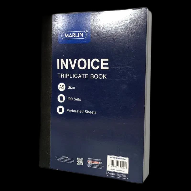 Marlin Invoice Triplicate A5 Book x 1 - 6009608645181 (#1)