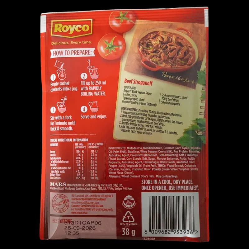 Sauce 38g Royco Black pepper x 1 - 6009682953936 (#2)