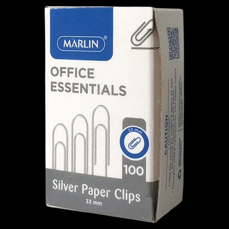 Marlin Siver Paper Clip 100's 33mm x 1 - 6009698061779 (#1)