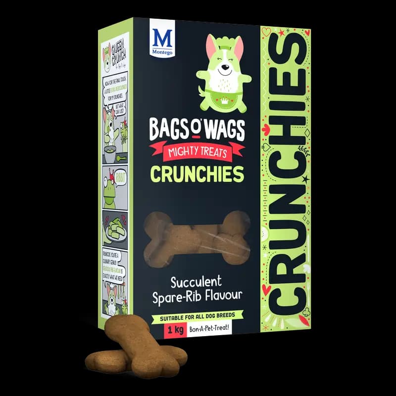 Dog Food 1kg Spare-Rib Bagso'Wags Crunchies X1 - 6009686620742 (#1)