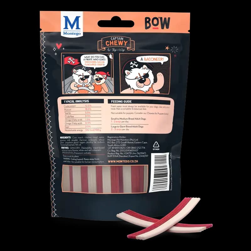 Dog Food 120G Bacon Strips Bagso'Wags Chewies X1 - 6009686621206 (#1)