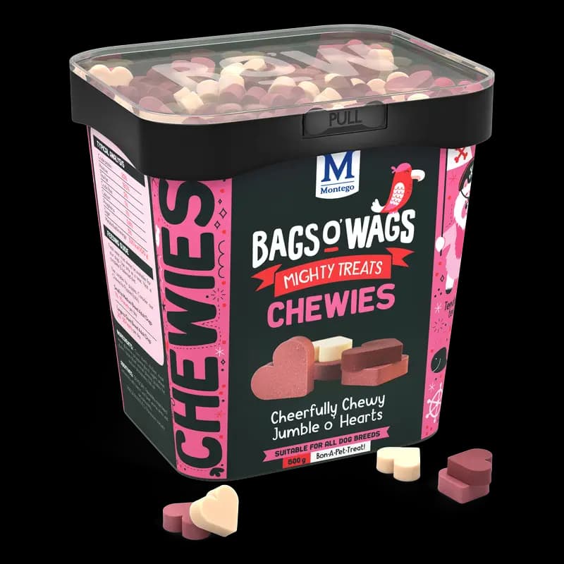 Dog Food 500G Hearts Mix Bagso'Wags Chewies X1 - 6009686621350 (#1)
