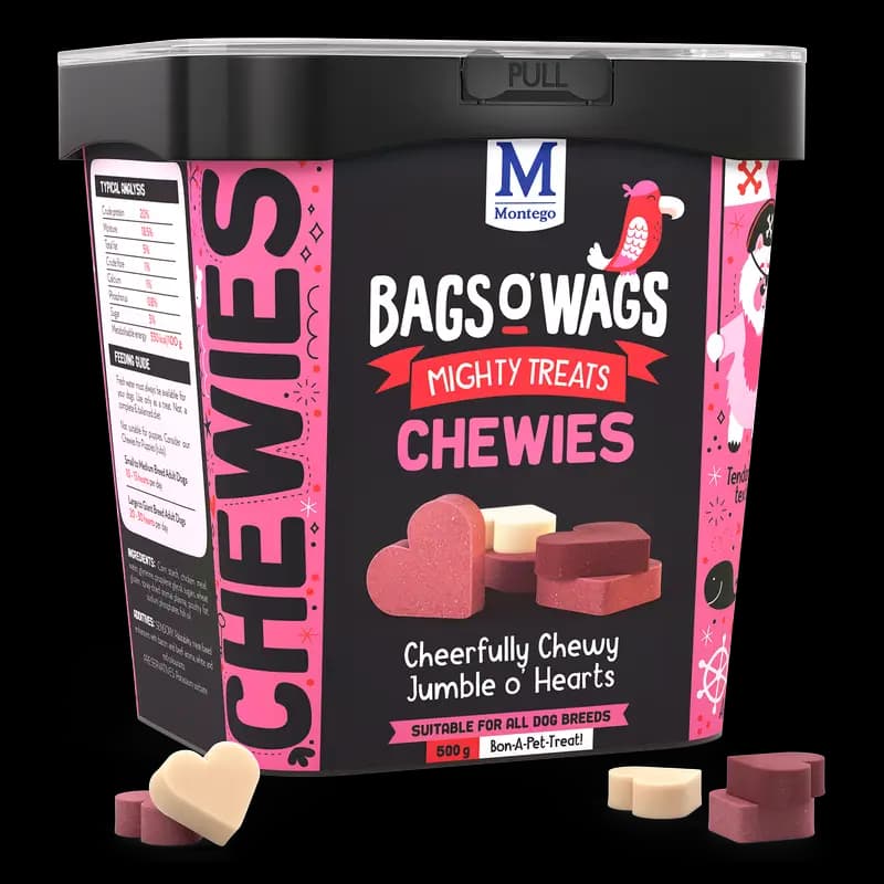 Dog Food 500G Hearts Mix Bagso'Wags Chewies X1 - 6009686621350 (#2)