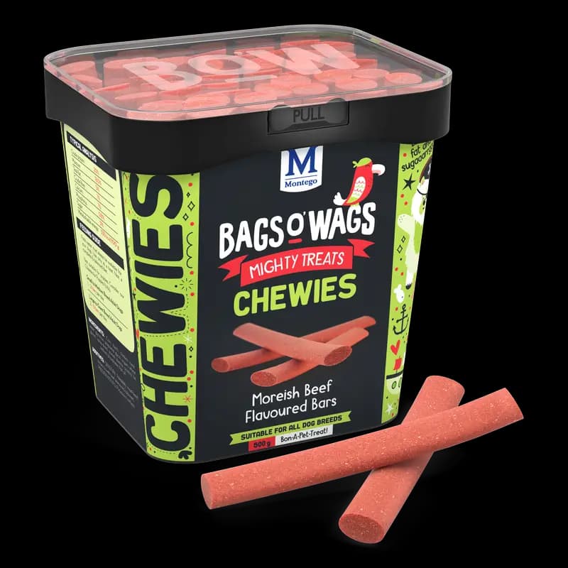 Dog Food 500G Beef Bars Bagso'Wags Chewies X1 - 6009686621312 (#1)
